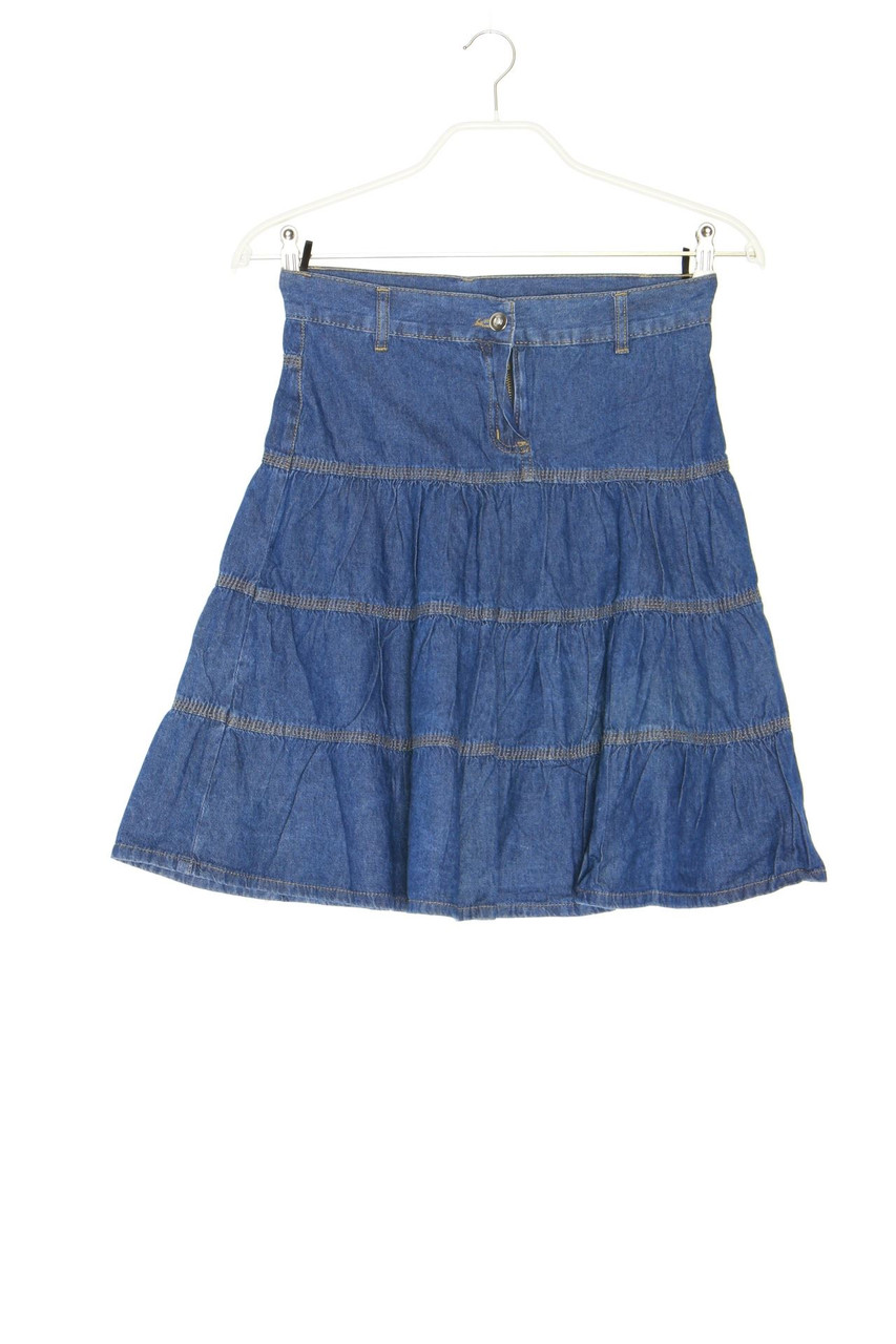 SECONDHAND - Denim Mini Skirt with Ruffles - D 38