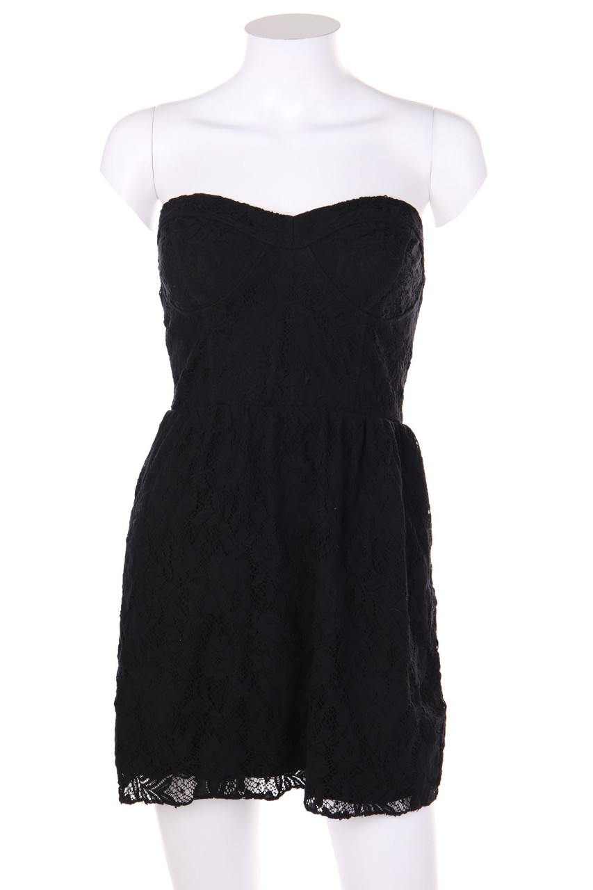 Ohne Label - Bandeau-Mini-Kleid aus Spitze - D 34