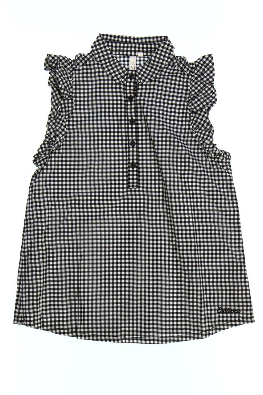 Q/S designed by s.Oliver - Blouse Top, Checked with Volants - D 34