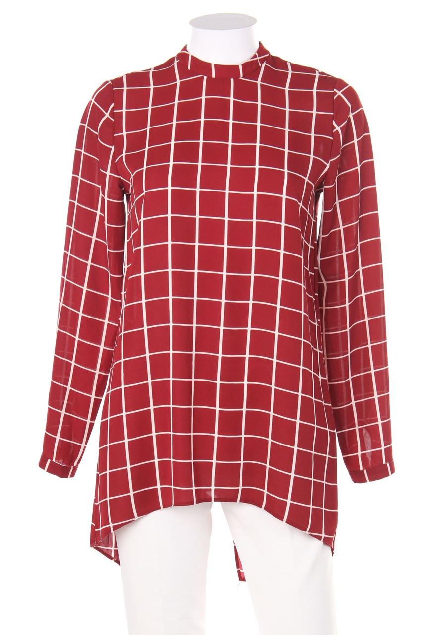 No Label - Patterned Blouse with Slit - D 34