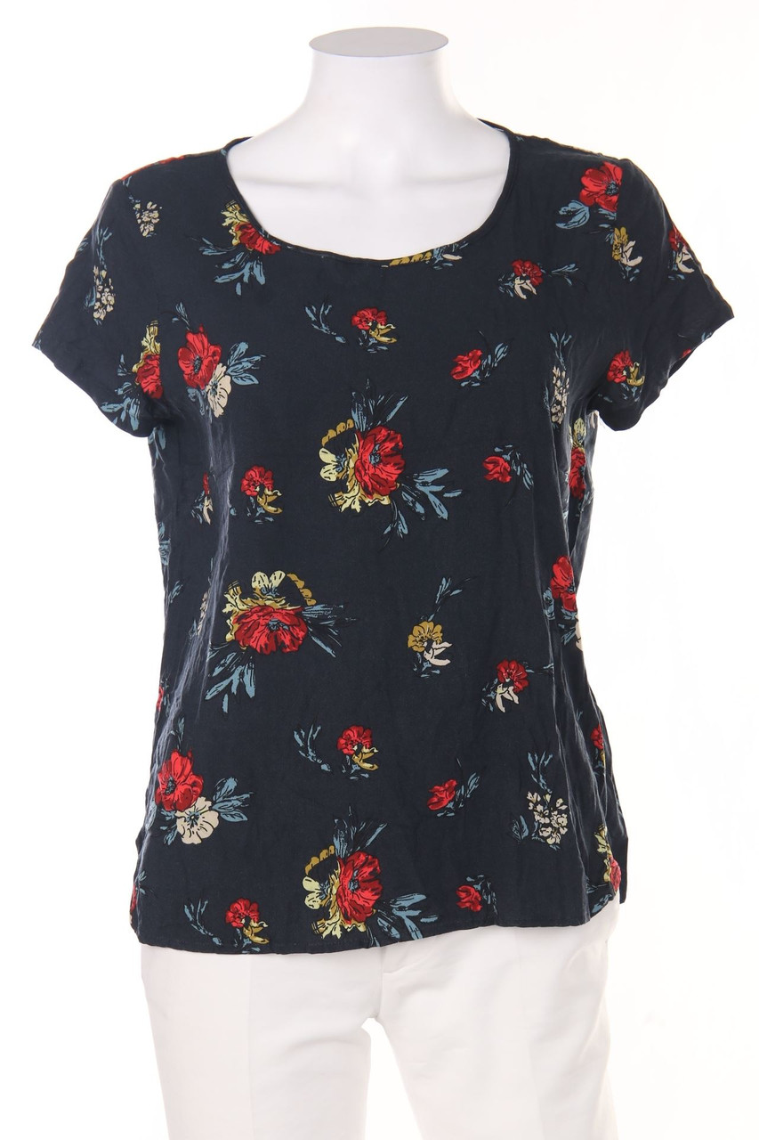 PIGALLE - Kurzarm-Bluse mit floralem Muster - D 36