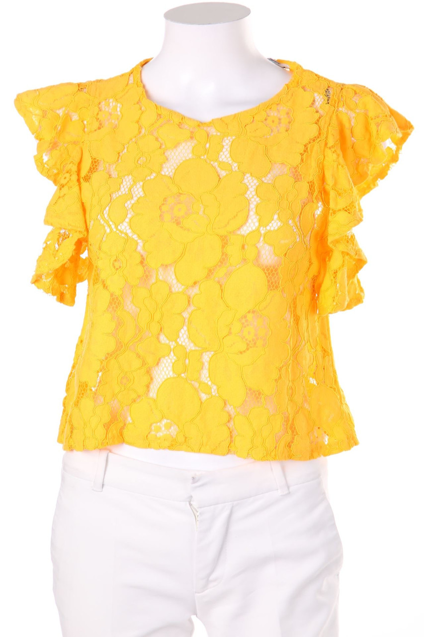 ZARA TRF - Volant-Bluse aus Spitze - M