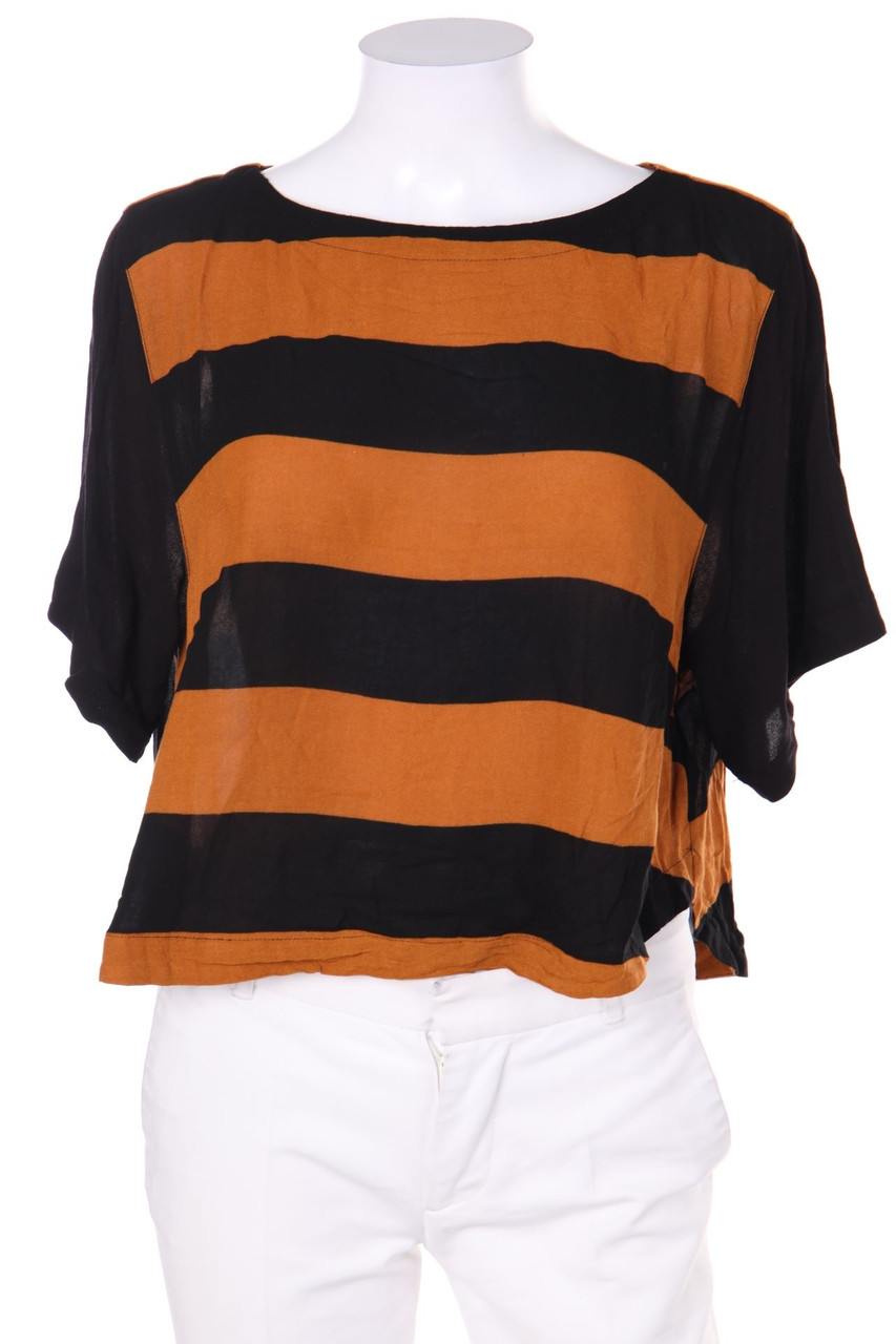 H&M - Kurzarm-Bluse mit Streifen - D 36