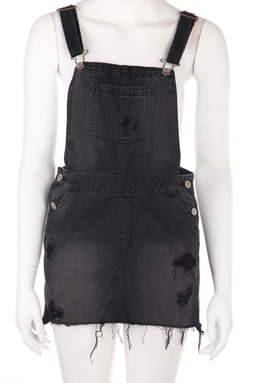 HOLLISTER - Distressed Denim Dress with Embroideries - S