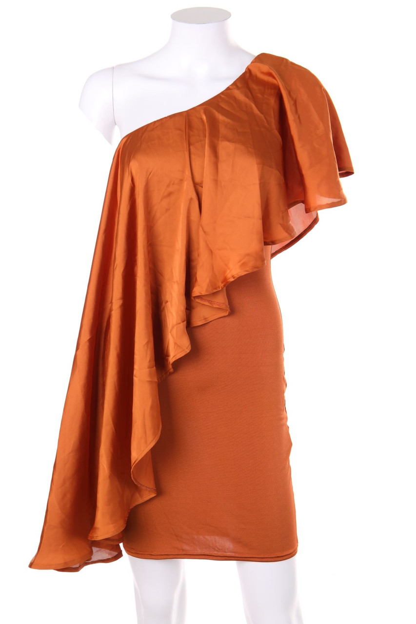 GODDIVA - One shoulder-Dress with Volants - M