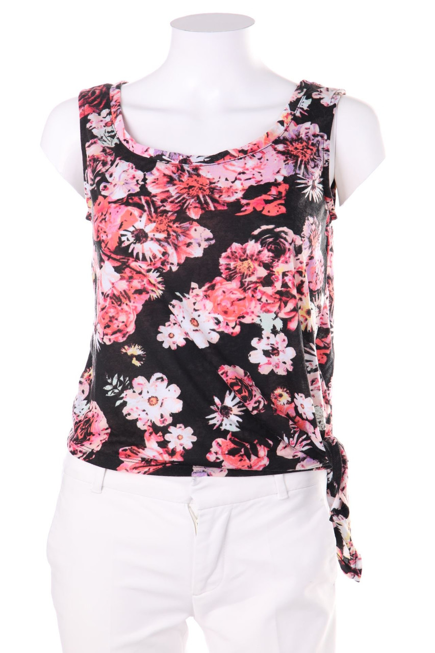 No Label - Top with floral print to tie - M