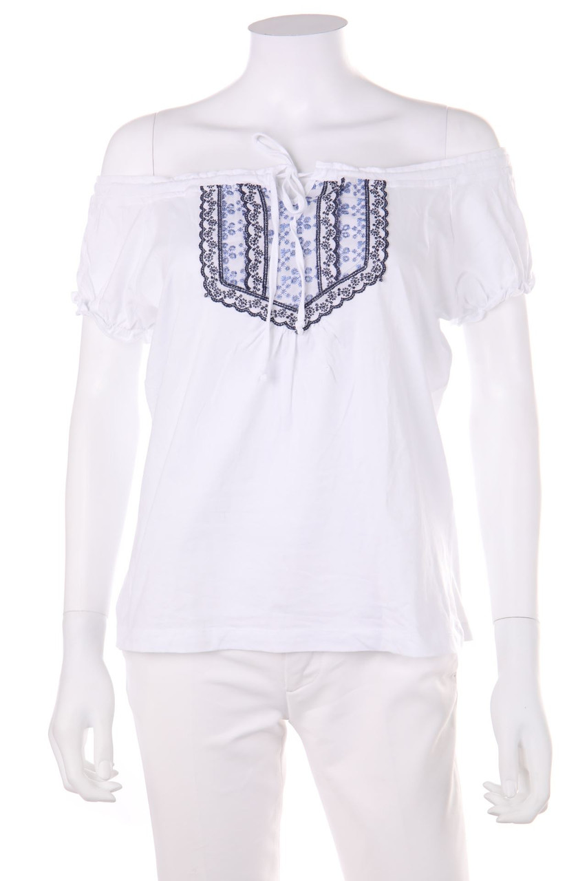 Laura Torelli - Off-the-shoulder blouse with Embroideries - S