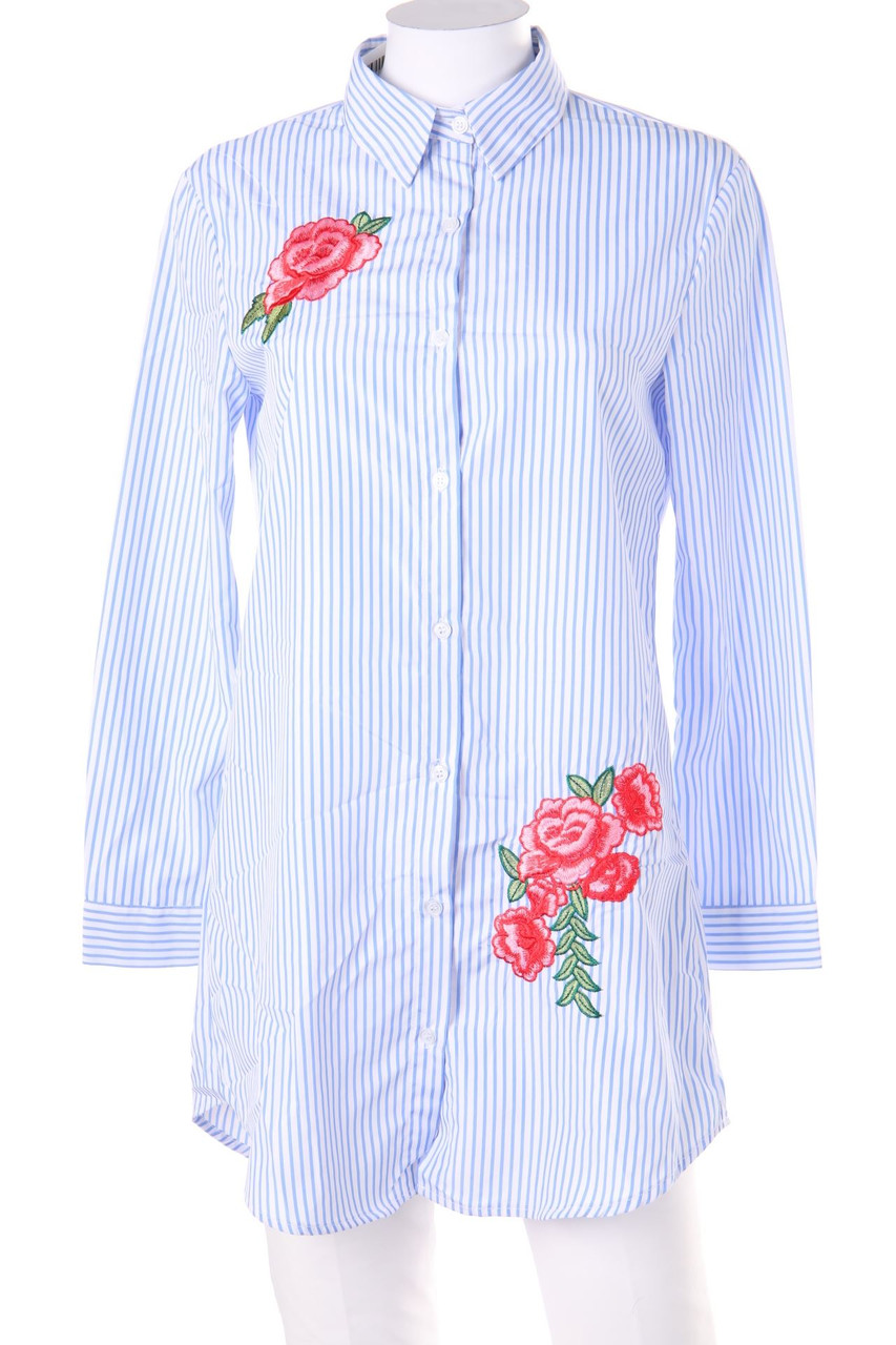 IVIVI - Long-Hemd-Bluse mit Stickereien - S