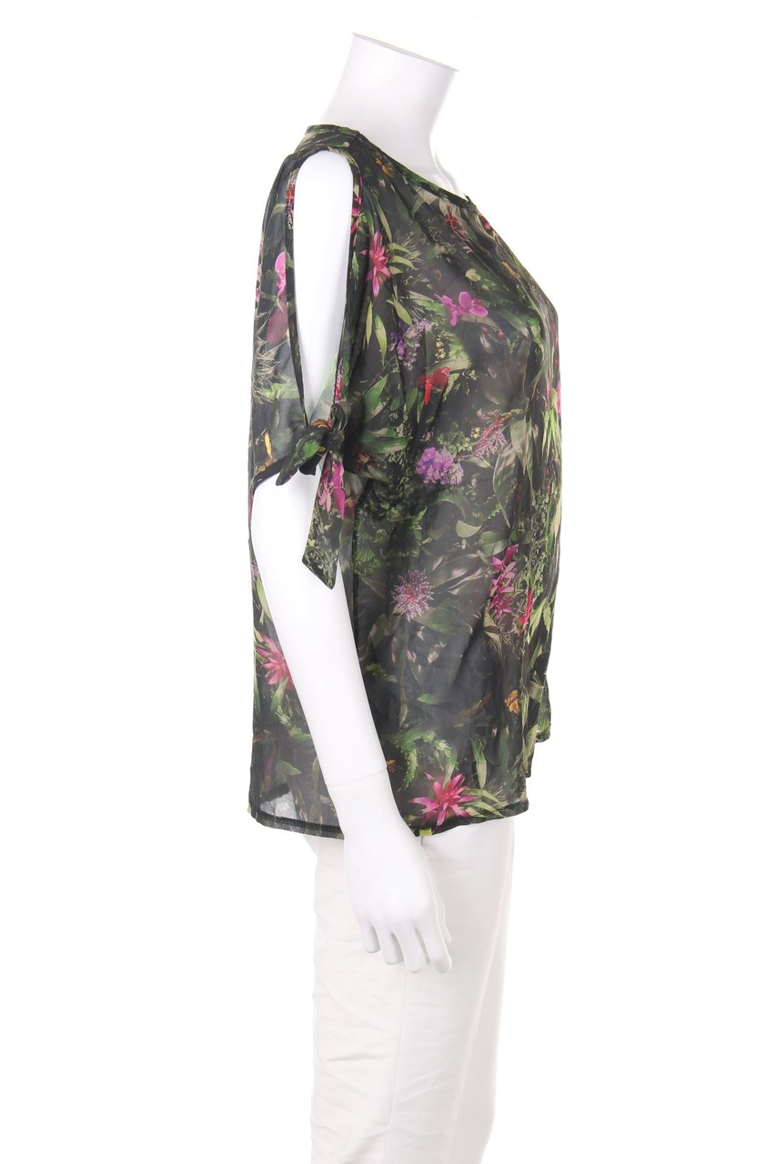 17&CO. - Chiffon-Bluse mit Tropical Print - S