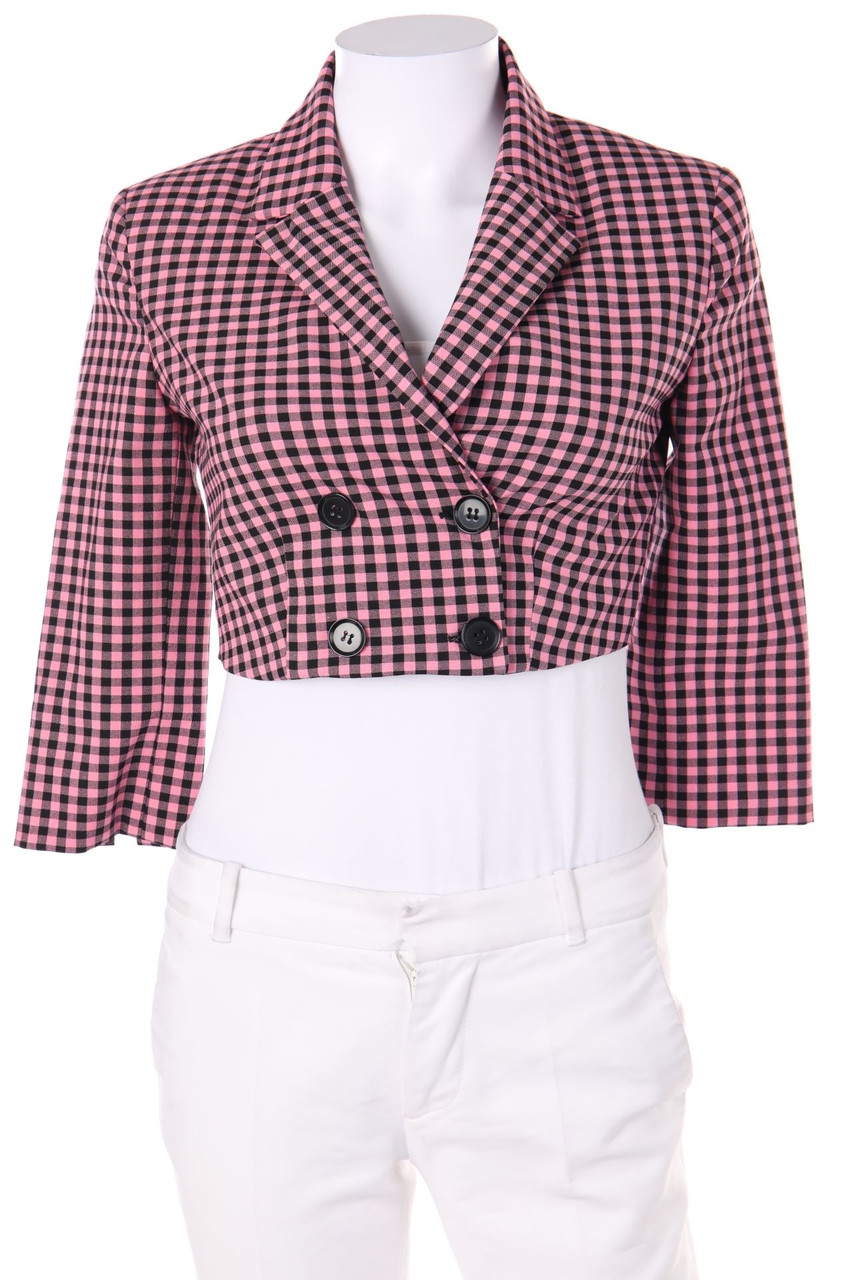 Bershka - Cropped-Blazer, Checked - XS