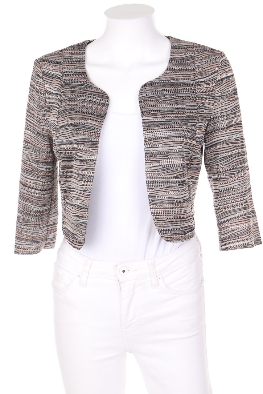 comma - Cropped-Blazer-Jacke mit Streifen - D 34