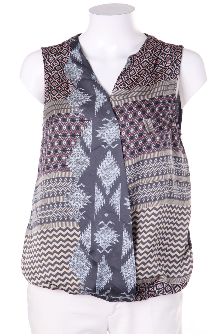 VERO MODA - Blusentop in Wickel-Optik mit Print - S