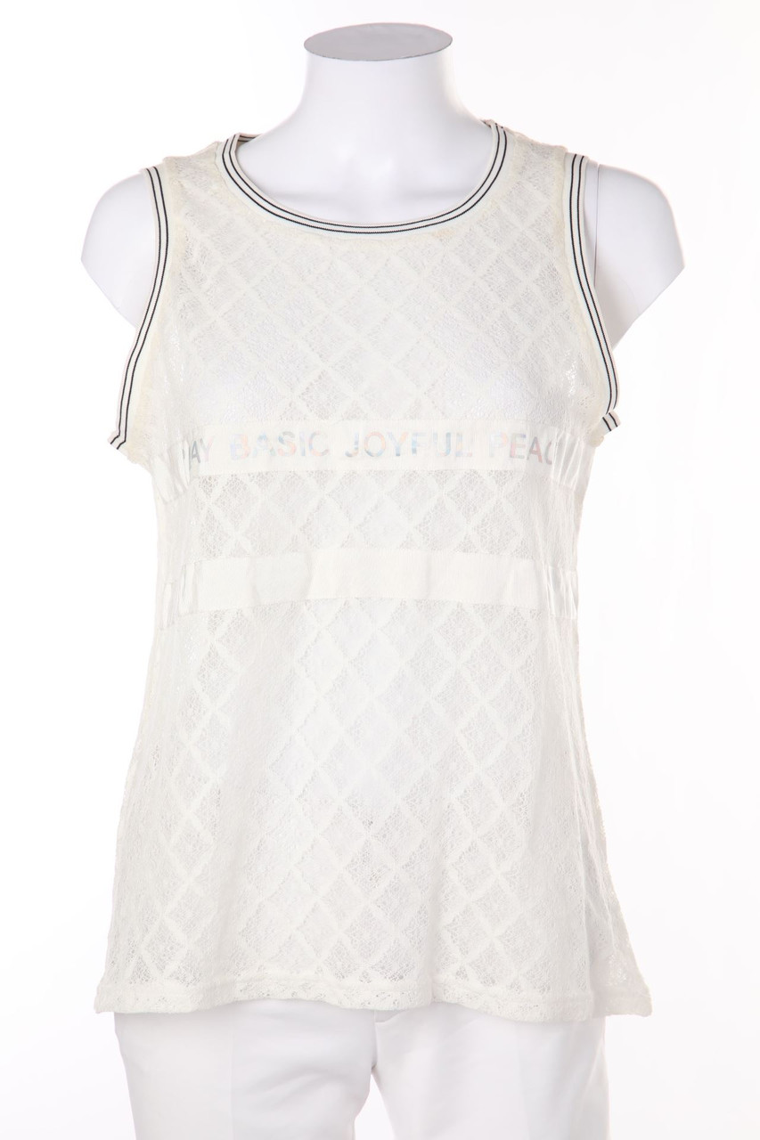 sweewë PARIS - Top, Lace with Statement Print - D 38-40