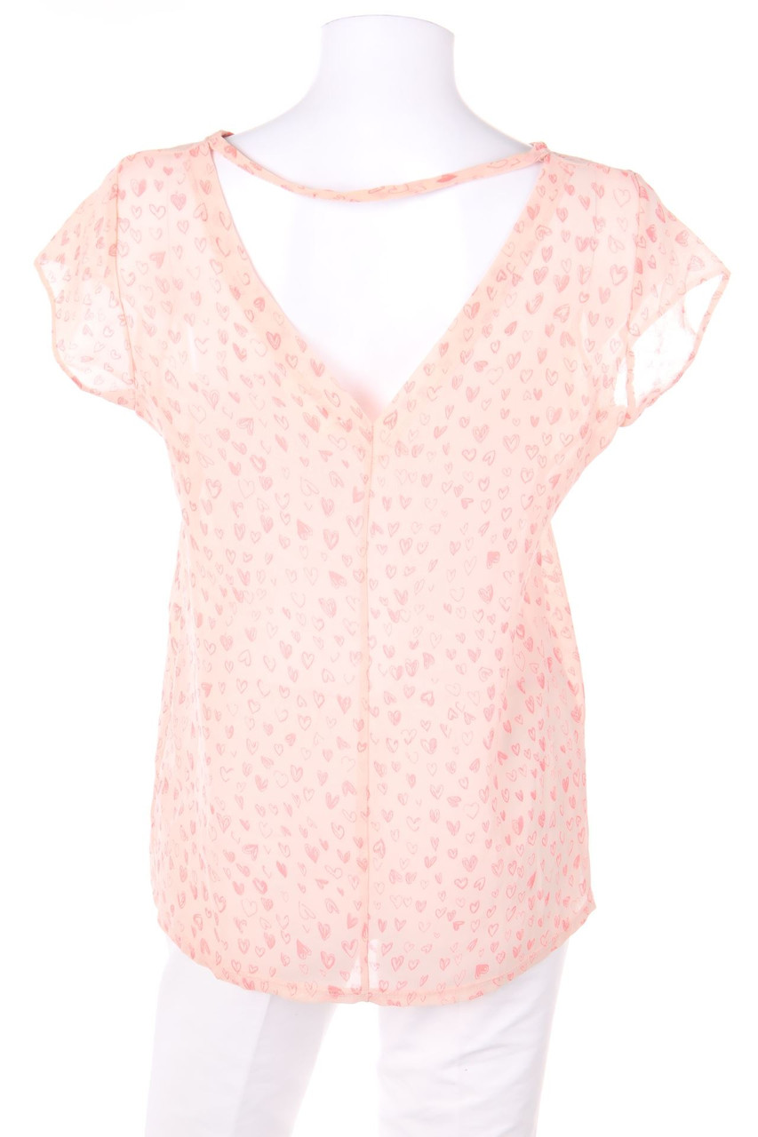 ZARA - Kurzarm-Bluse mit Print - M