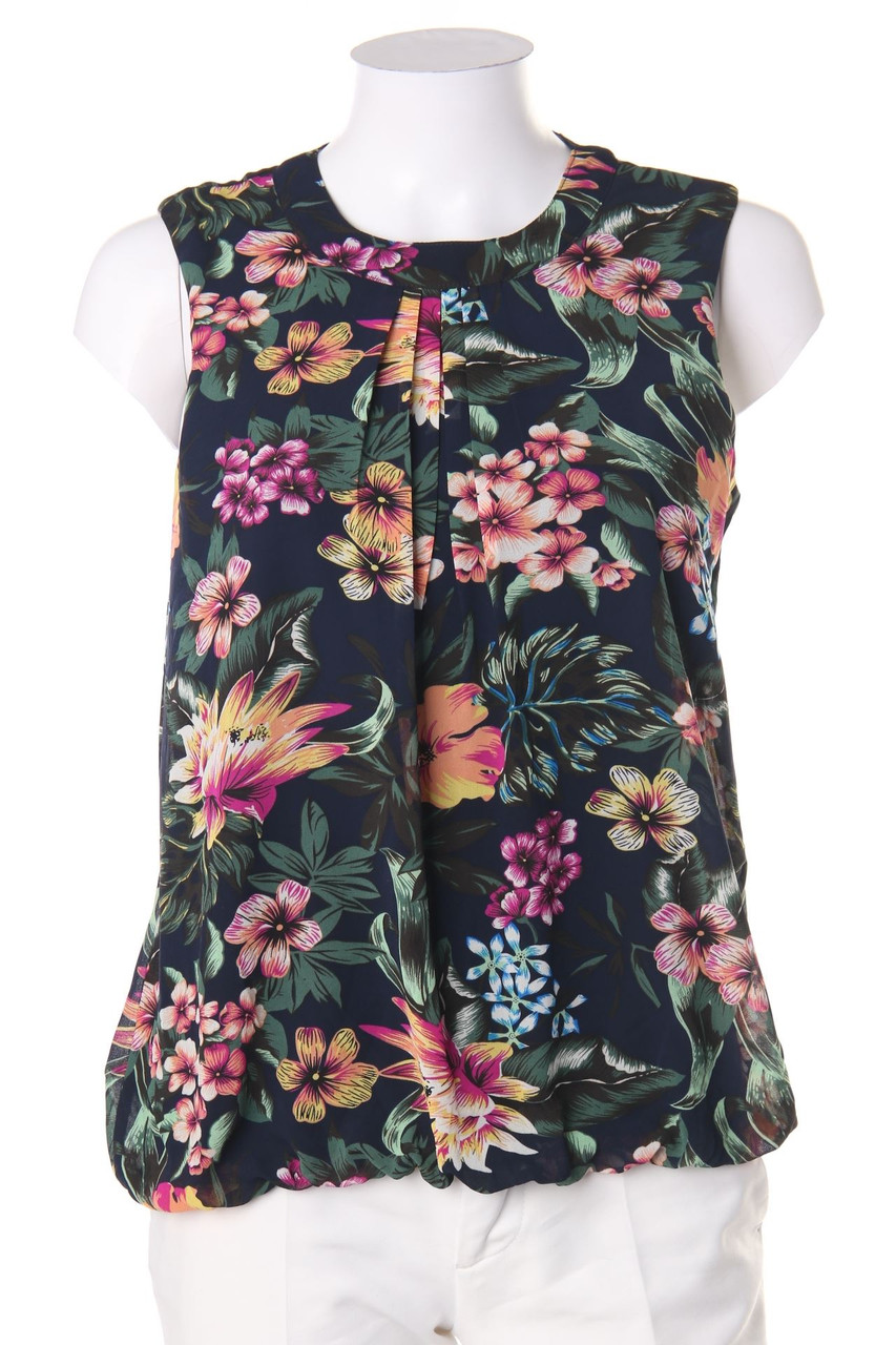 Laura Torelli COLLECTION - Blouse Top with Flower Print - S