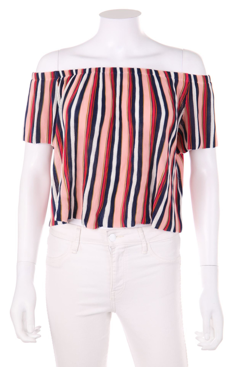 Bershka BSK GIRL - Off-the-shoulder blouse with Stripes - S
