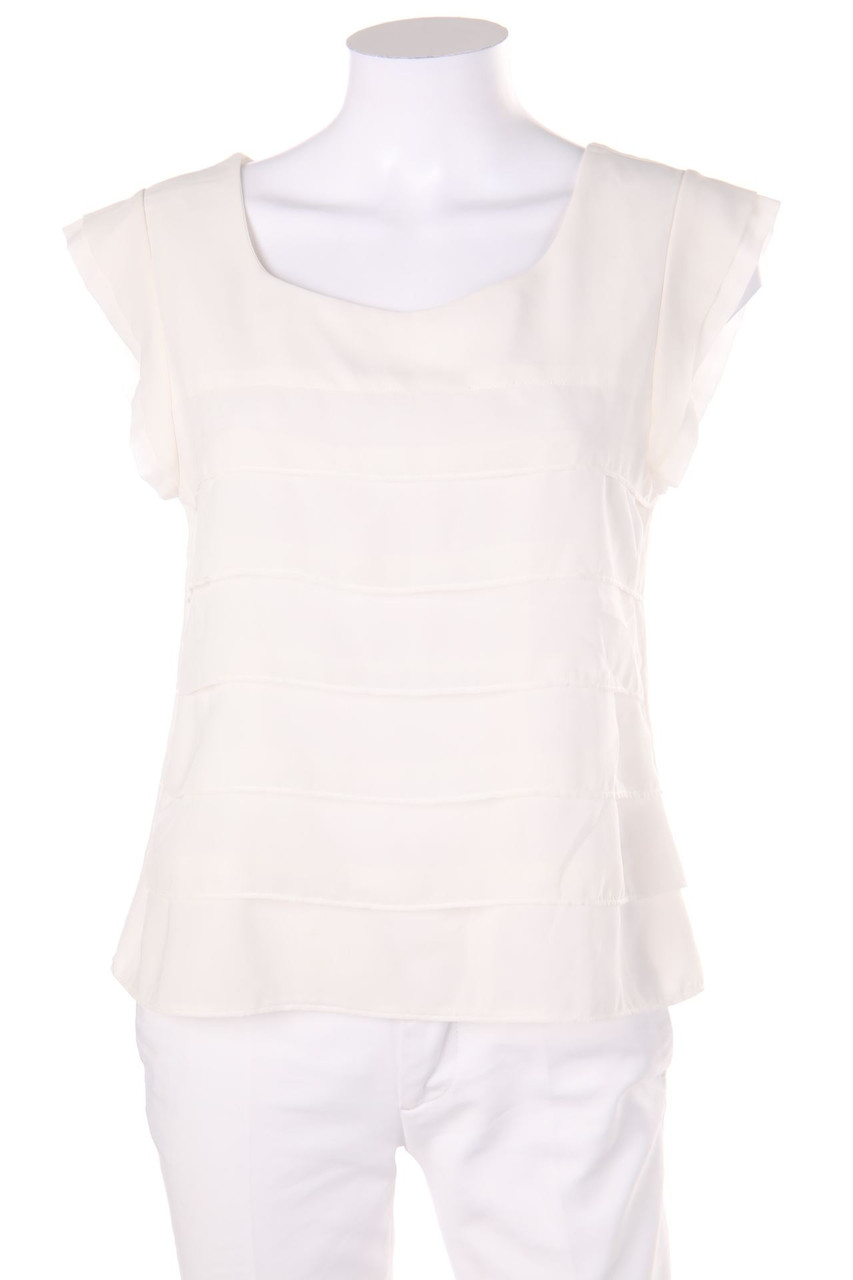No Label - Blouse Top, Pleated - L
