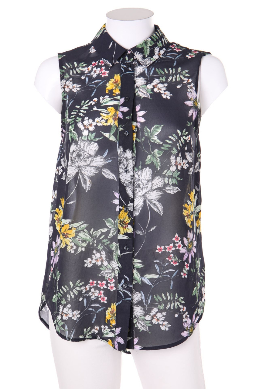 H&M - ärmellose Hemd-Bluse mit Blumen-Print - D 34