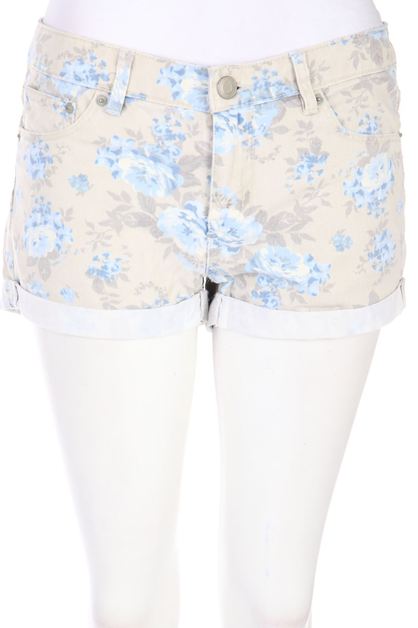 H&M LOGG - Jeans-Shorts mit floralem Muster - D 38