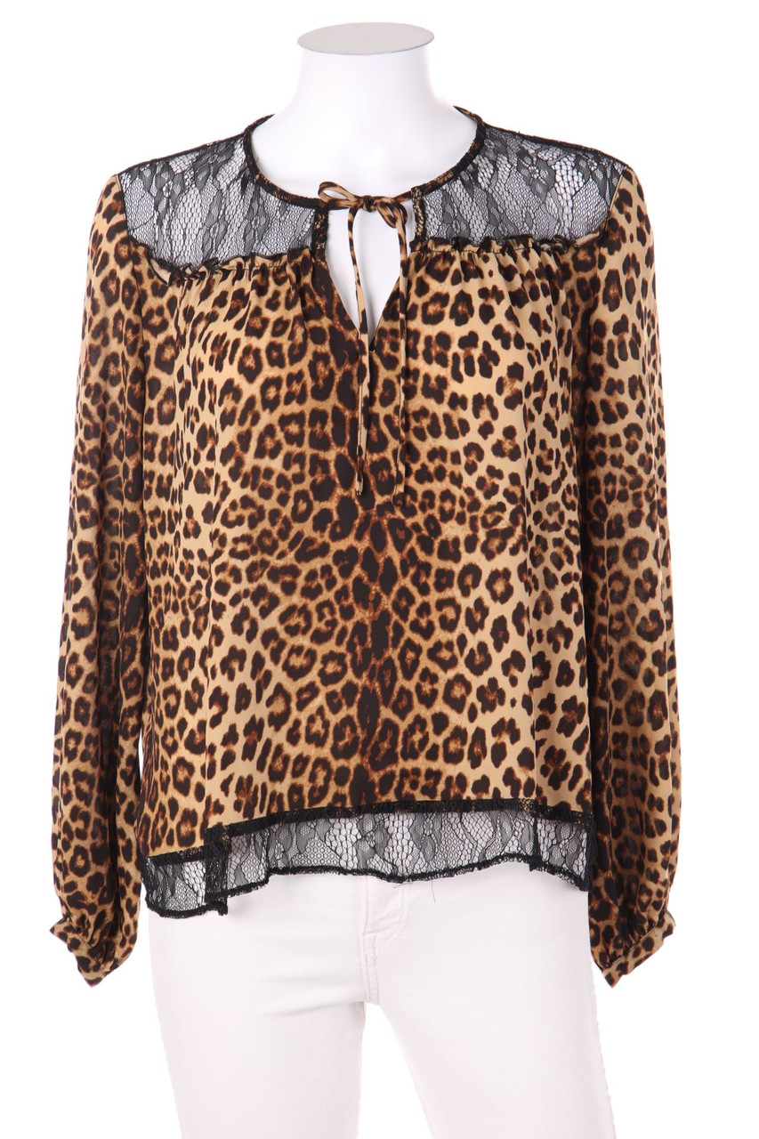 ZARA - Bluse aus Crêpe mit Spitze - S