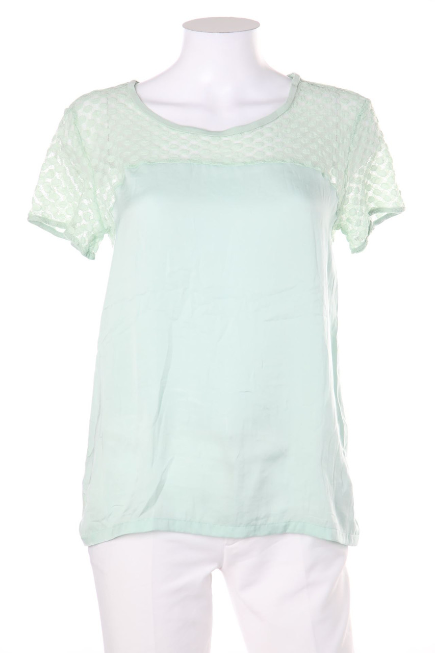H&M - Shirt mit Spitzen-Einsatz - S