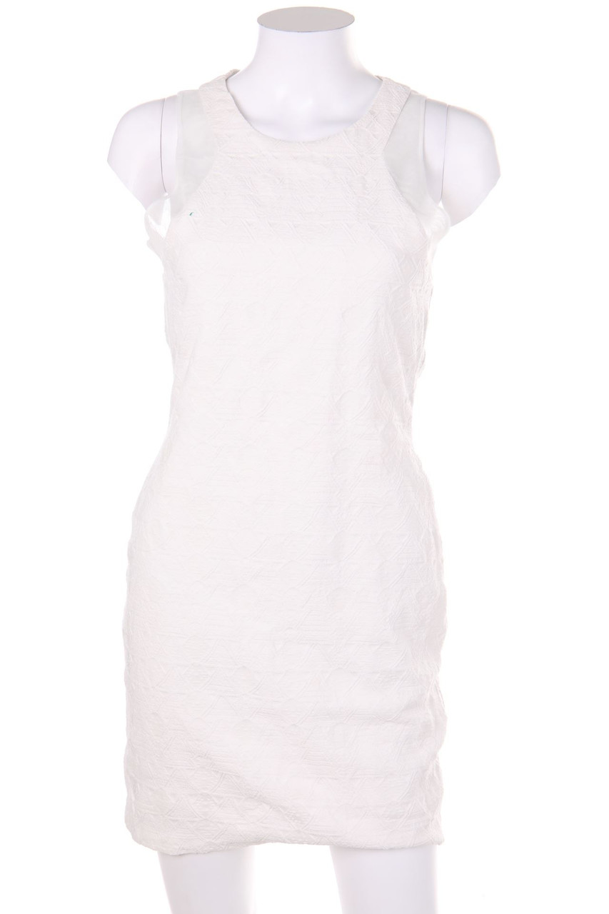 even&odd - Muster-Party-Kleid mit Mesh-Einsatz - M