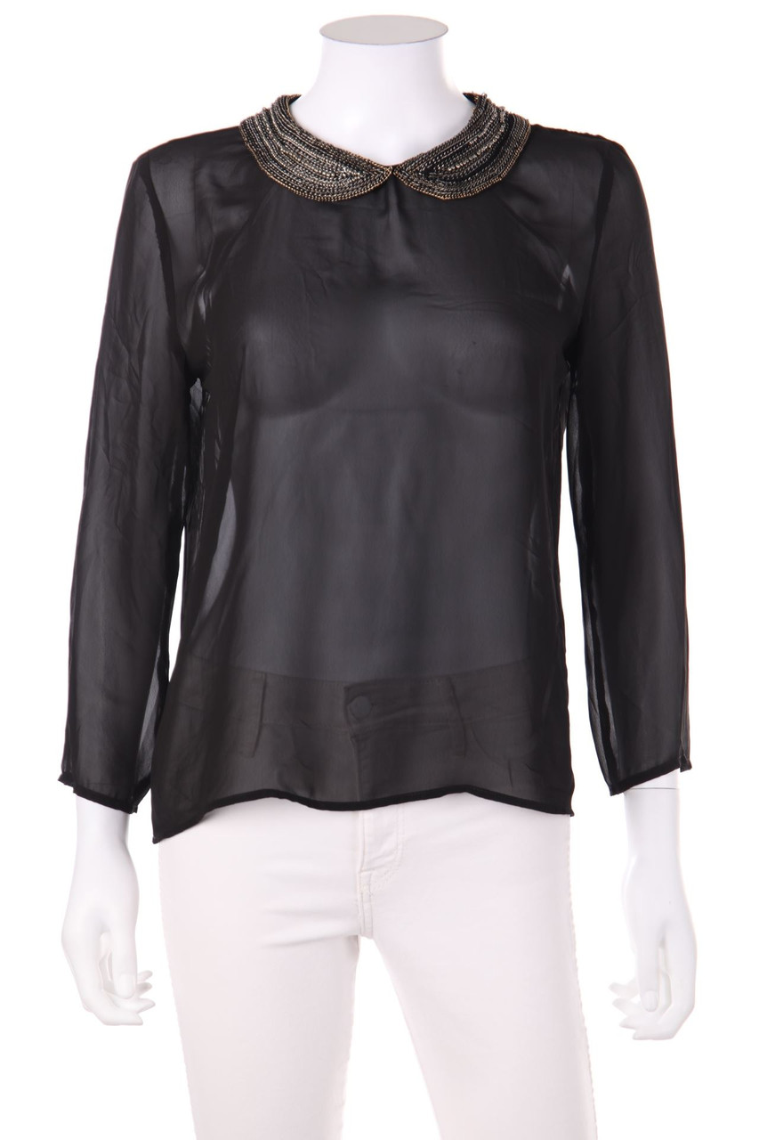 ZARA TRF - Bluse mit Bubi-Kragen - M