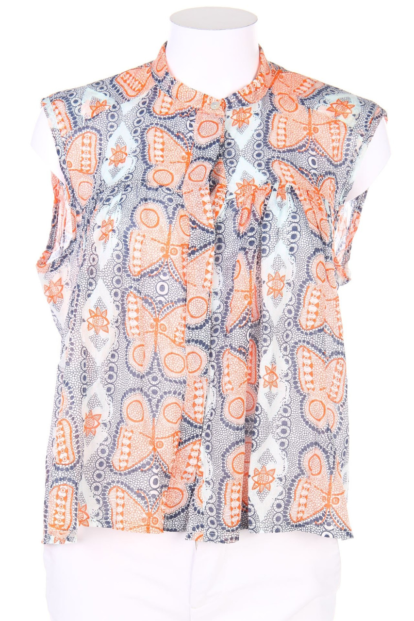 Dixie - Blouse Top, Cotton with Print - S