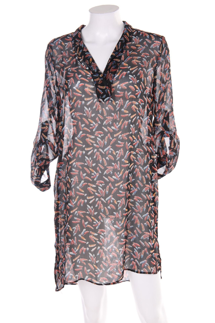 MANGO - Chiffon-Shift-Kleid mit Print - S