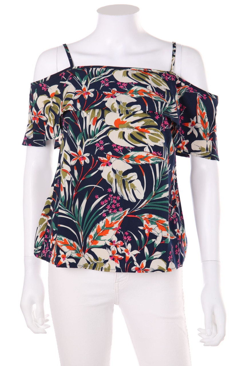 ANNA FIELD - Off-the-shoulder blouse with Tropical Print - D 34