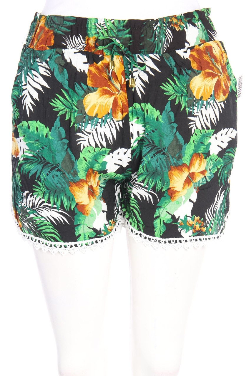 No Label - Shorts with Tropical Print - D 36-38