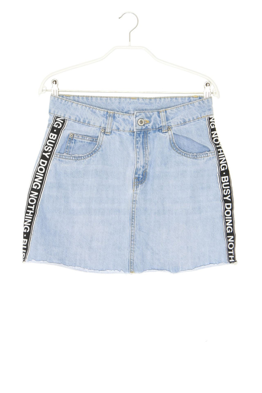 page one - Mini-Jeansrock mit Statement-Print - D 36