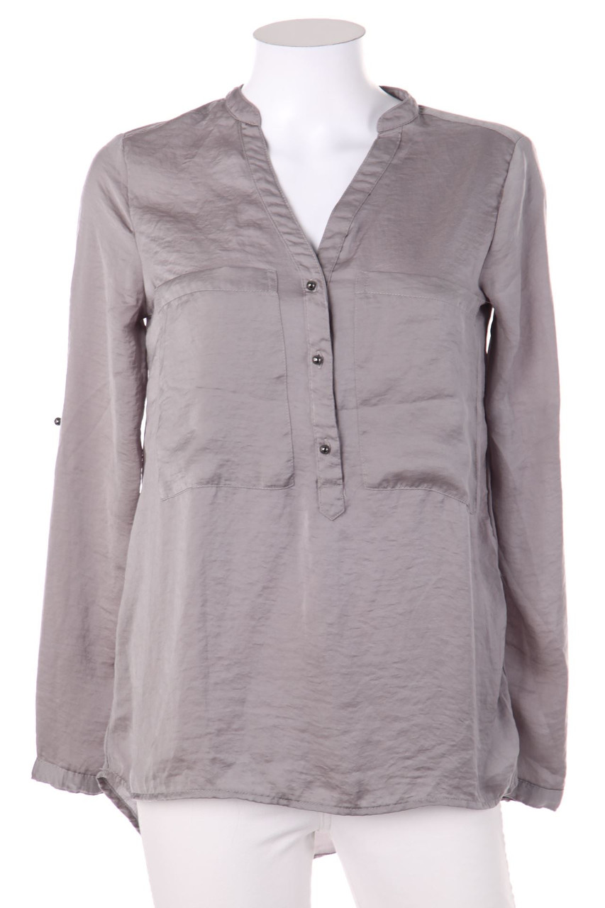 AMISU - Blouse with Roll-up Sleeves - XS