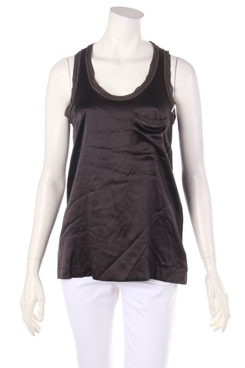 theory - Top aus Seiden-Mischung mit Applikationen - S