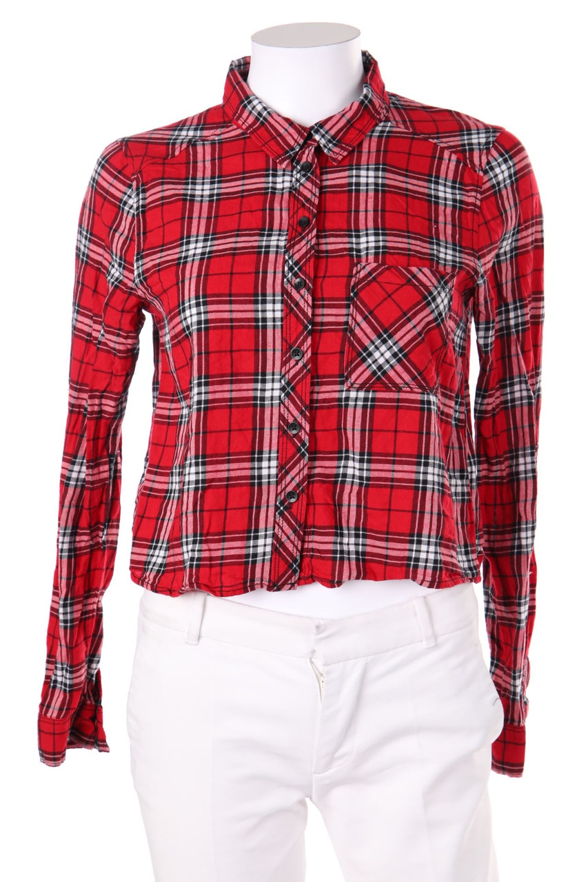 H&M - Hemd-Bluse aus Baumwolle mit Karo-Muster - D 36