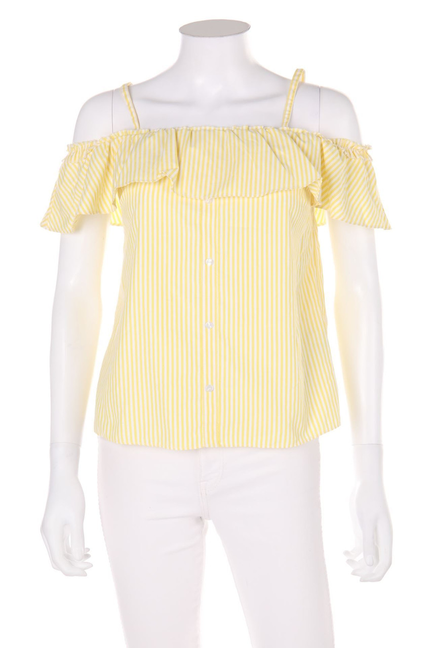 TALLY WEiJL - Stripe Off-the-shoulder blouse with Volants - XS