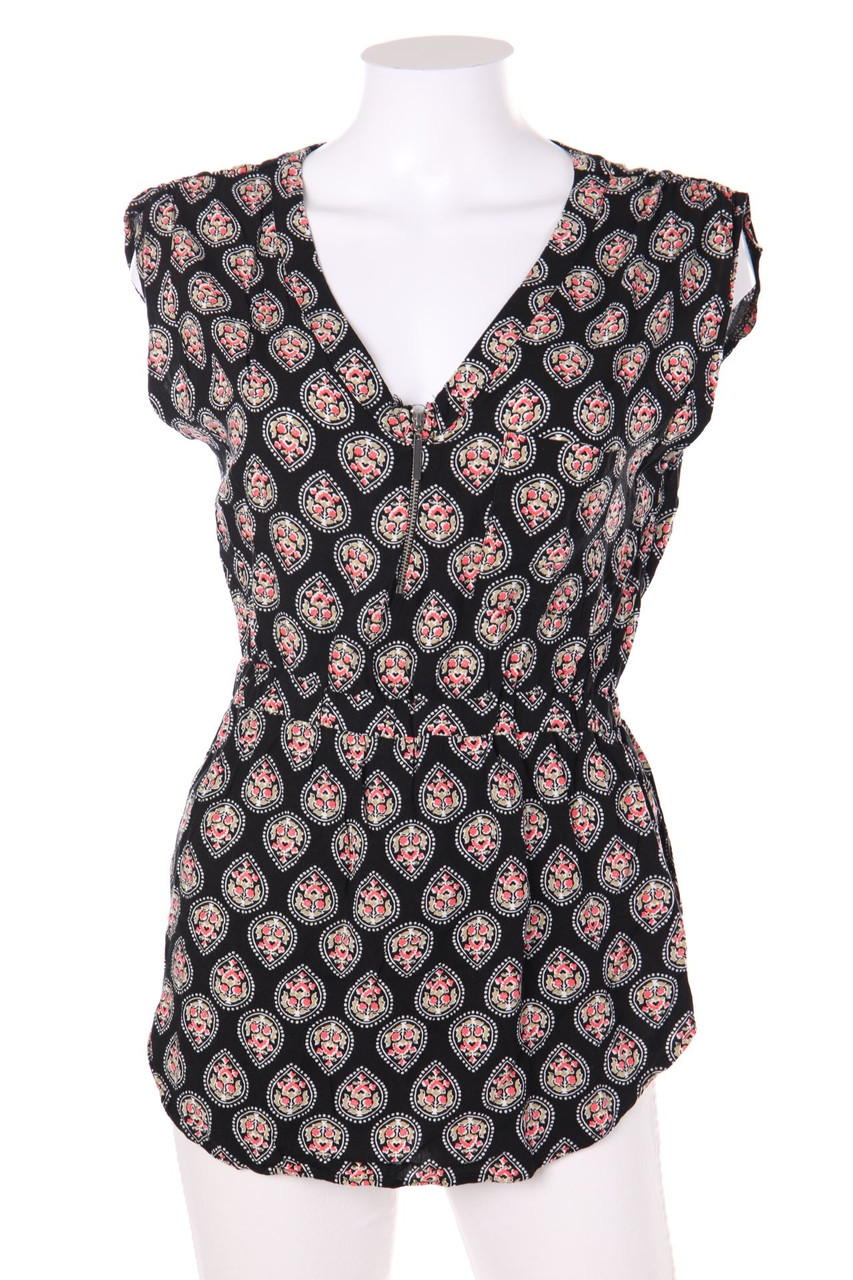 TALLY WEiJL - Print-Blouse Top with Zipper Closure - D 36