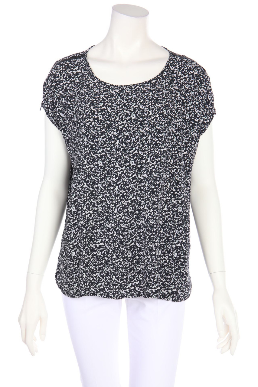 COMPTOIR DES COTONNIERS - Shortsleeve Blouse, Viscose with Zipper Closure - D 40