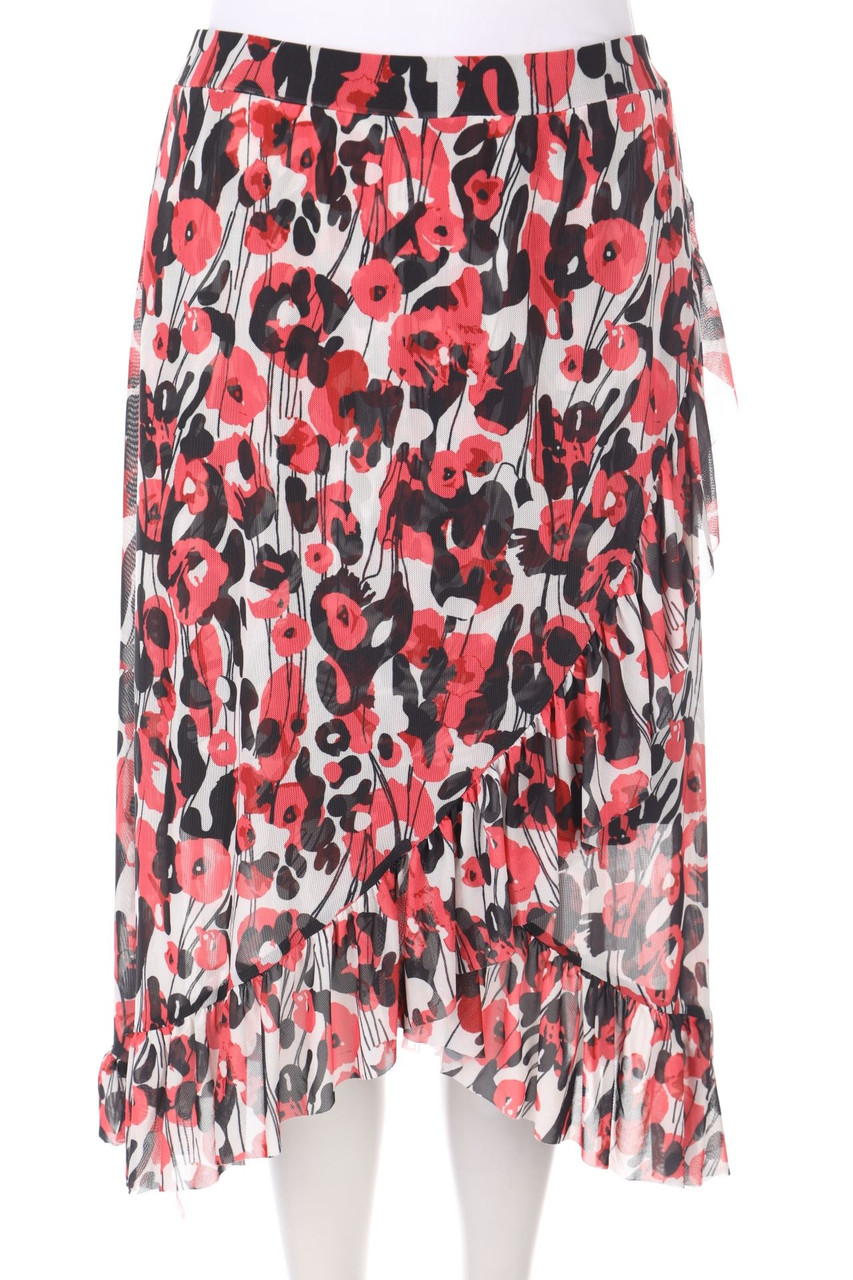 Garcia - Midi Skirt with Frills with Pattern - L