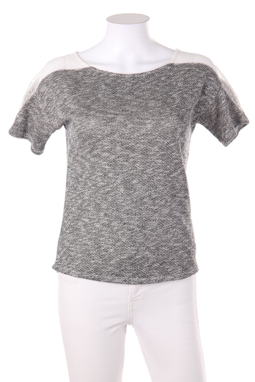 NAF NAF - Shirt mit Spitzen-Einsatz - S