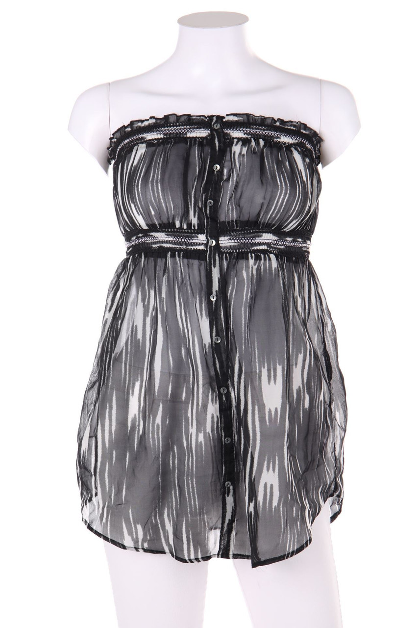 Chicorée - Chiffon-Bustier Top with Print - M