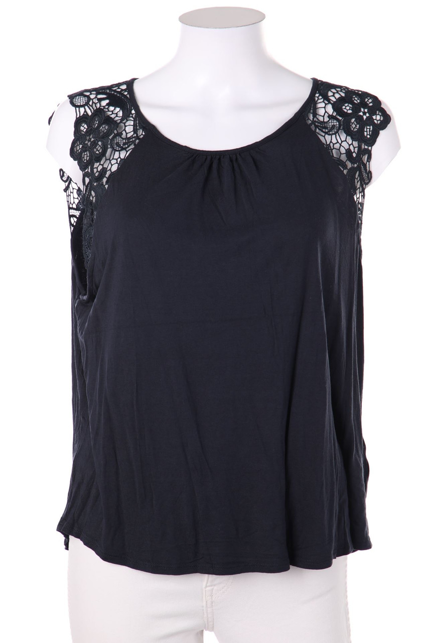 H&M - Blusentop mit Spitzen-Einsatz - L