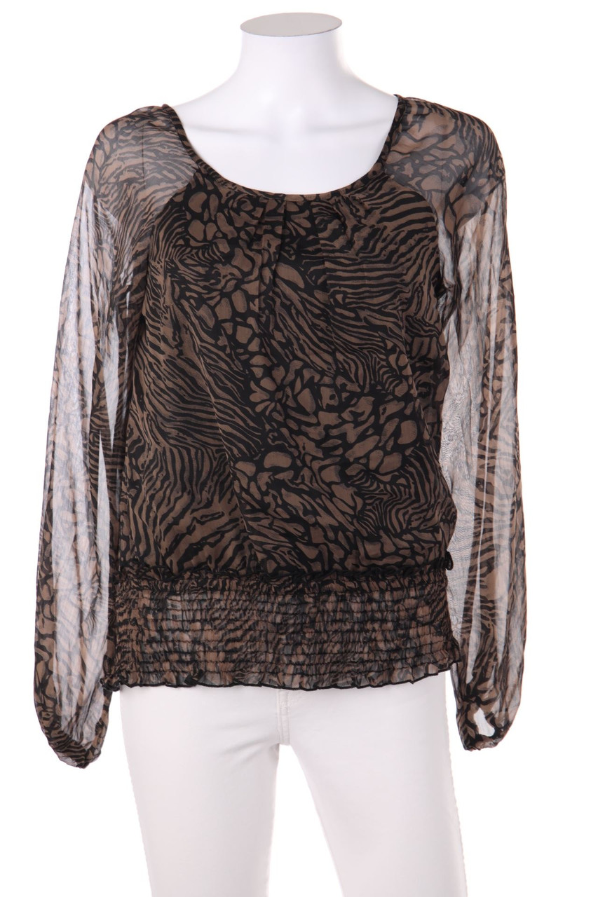 VERO MODA - Muster-Bluse mit Raffungen - S