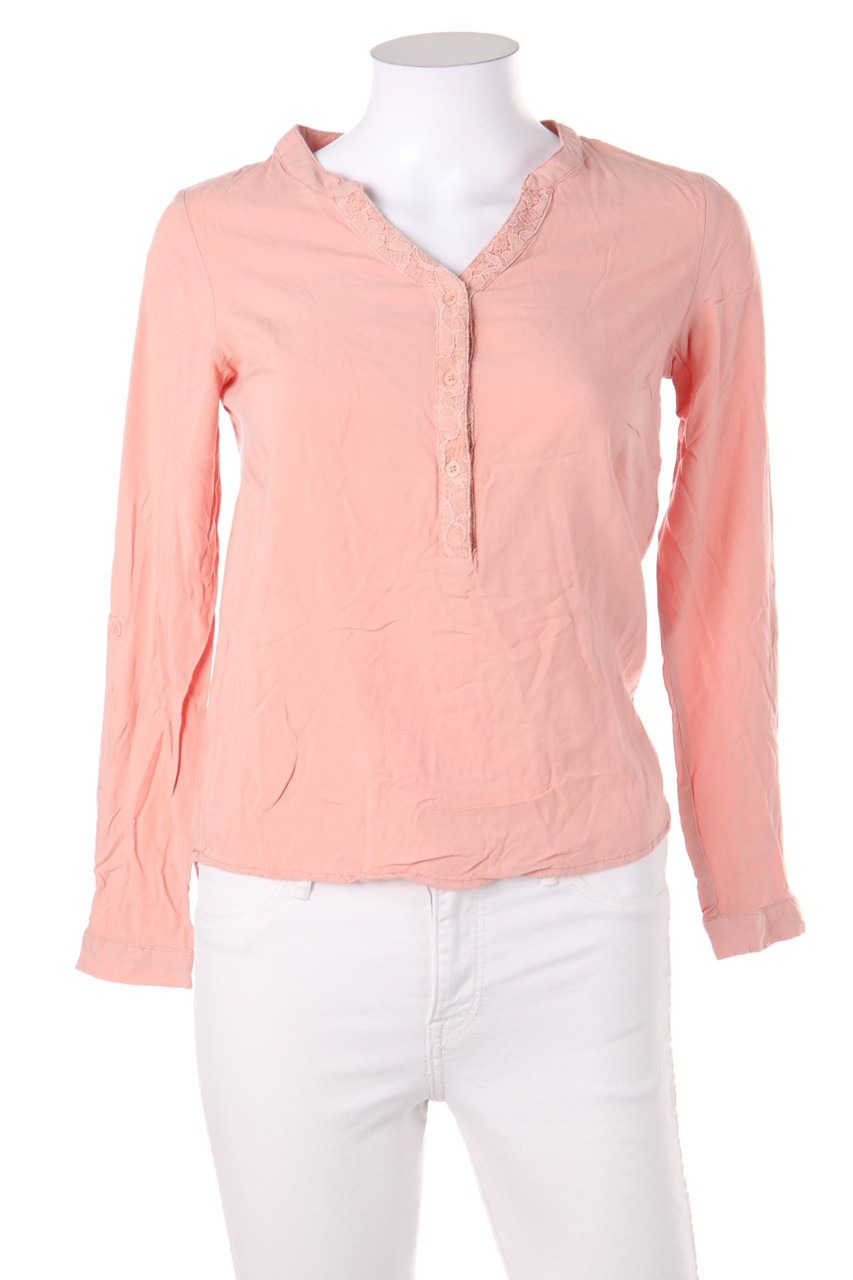 No Label - Blouse with Lace Insert - M