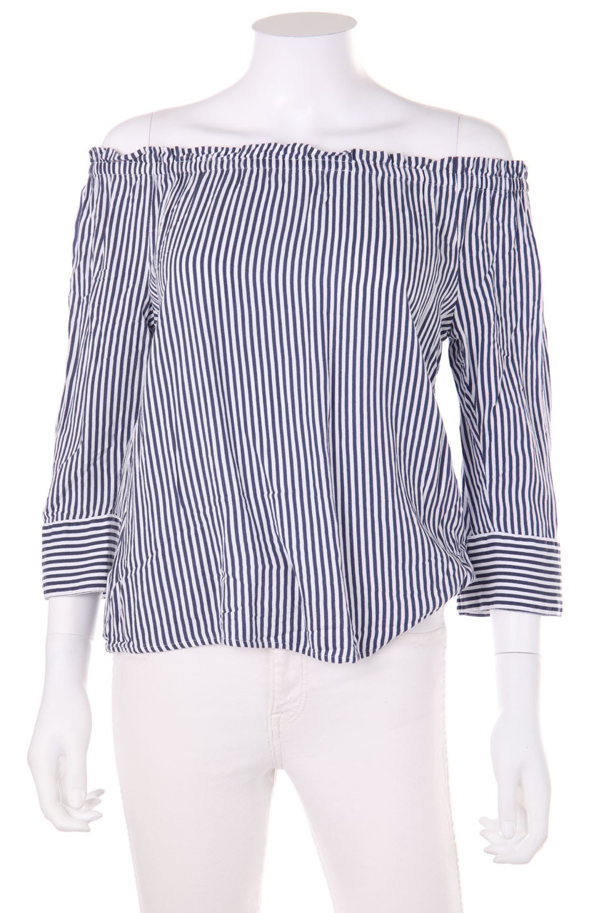 Street One - Carmen-Bluse aus Viskose mit Streifen - D 34