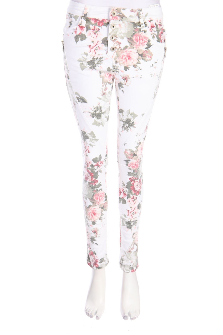 LEXXURY - Skinny-Jeans, Cotton-blend with floral print - D 36