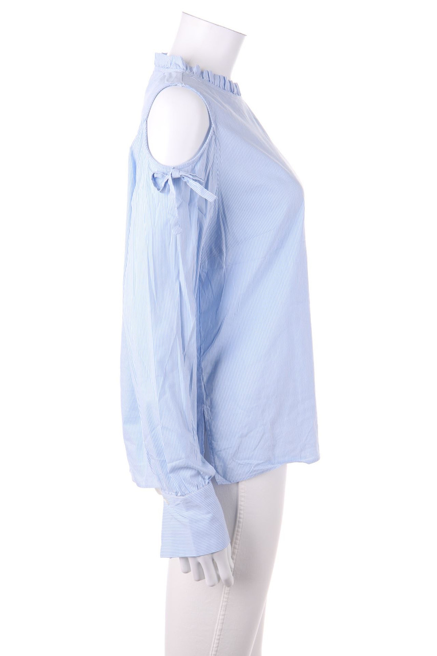 comma - Bluse mit Streifen mit Rüschen - D 38