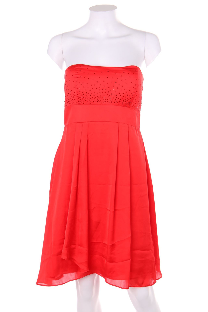 Vera Mont - Satin-Abendkleid in Wickel-Optik mit Strass-Steinen - D 36