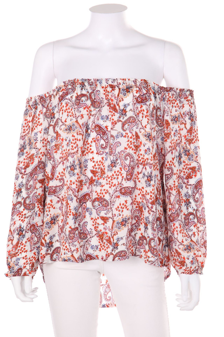 Janina - Carmen-Bluse mit Paisley-Print - D 38