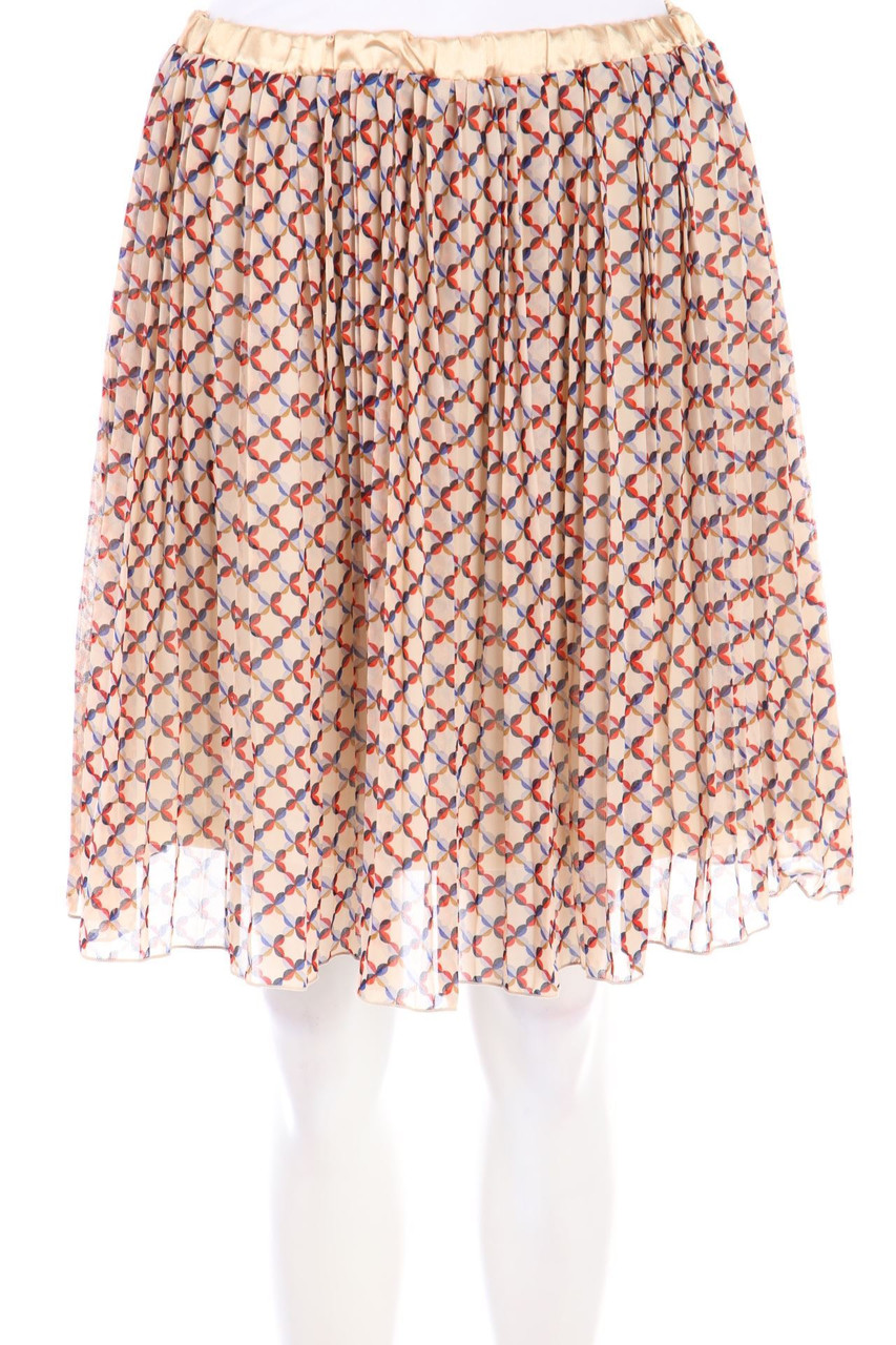 No Label - Pleated-Skirt with Geo Pattern - M